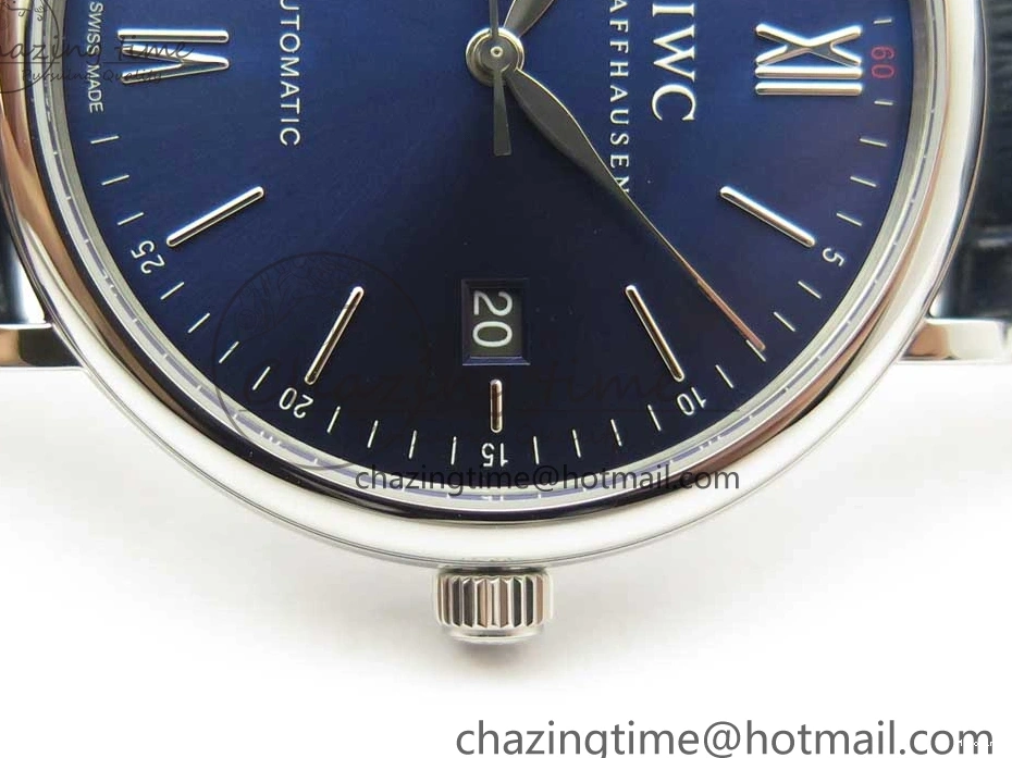 MIROTIME 0324 Portofino Automatic SS FKF 1:1 Best Edition Blue Dial on Blue Leather Strap A Cozy 7133